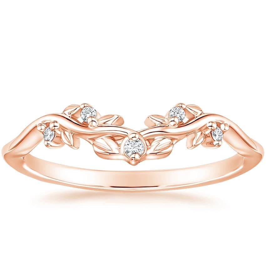 Rose gold diamond engagement ring with surprise diamond details