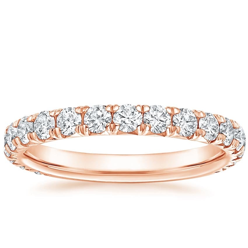 Rose gold diamond engagement ring with surprise diamond details