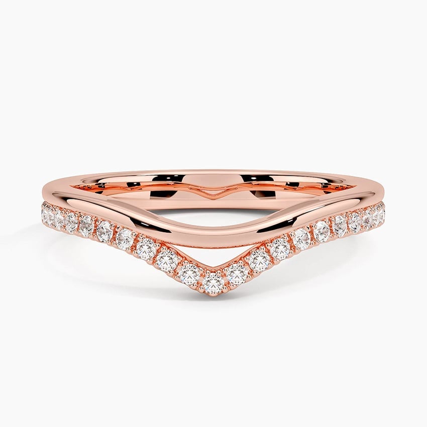 Rose gold diamond engagement ring with surprise diamond details