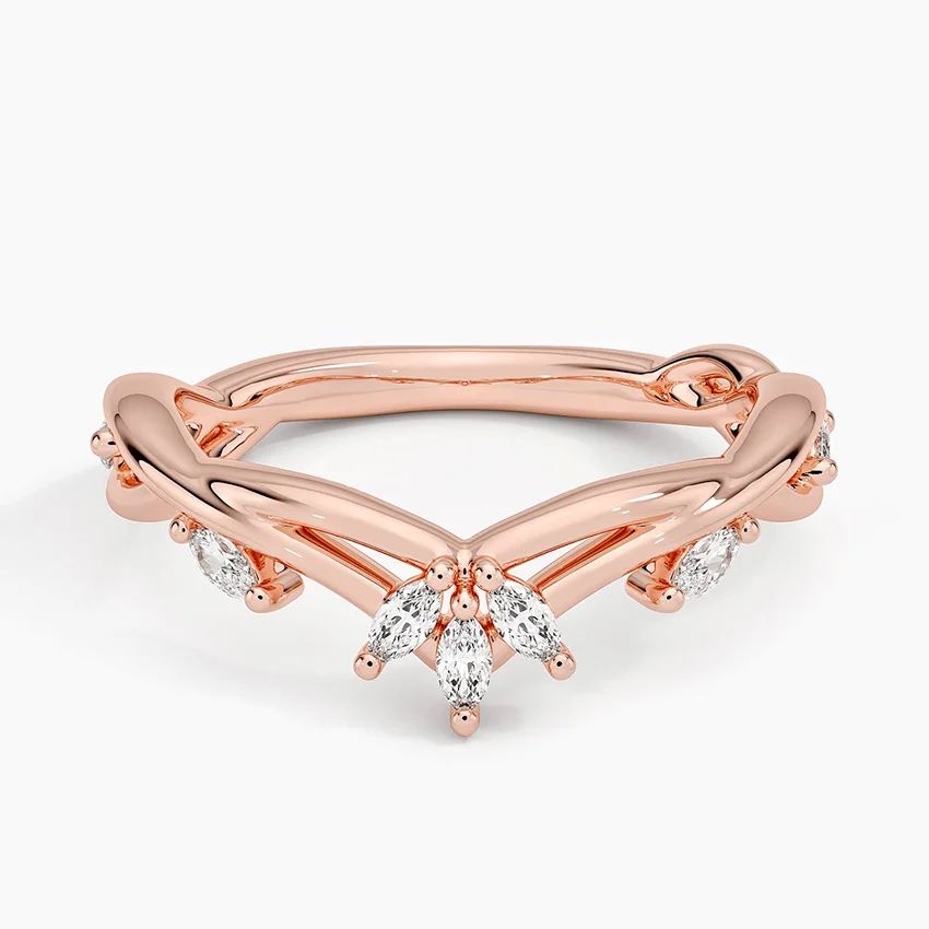 Rose gold diamond engagement ring with surprise diamond details