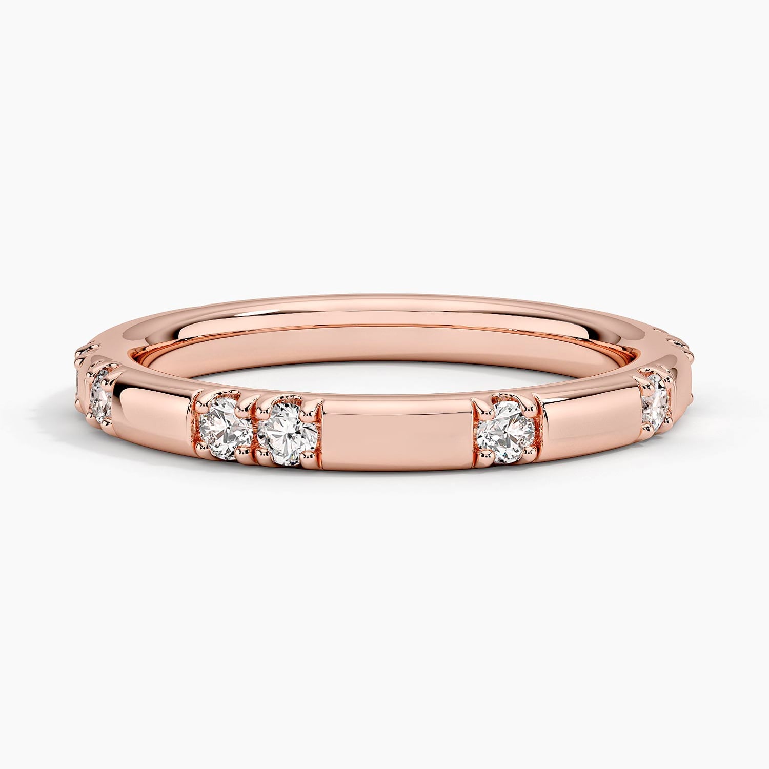 Rose gold diamond engagement ring with surprise diamond details