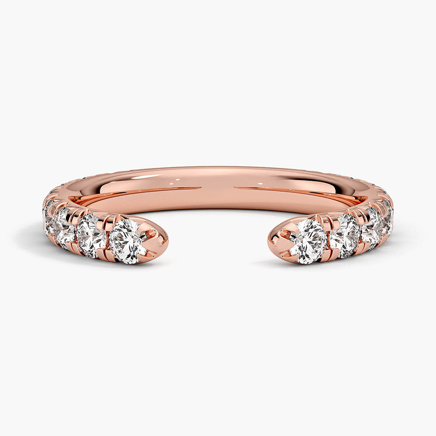 Rose gold diamond engagement ring with surprise diamond details