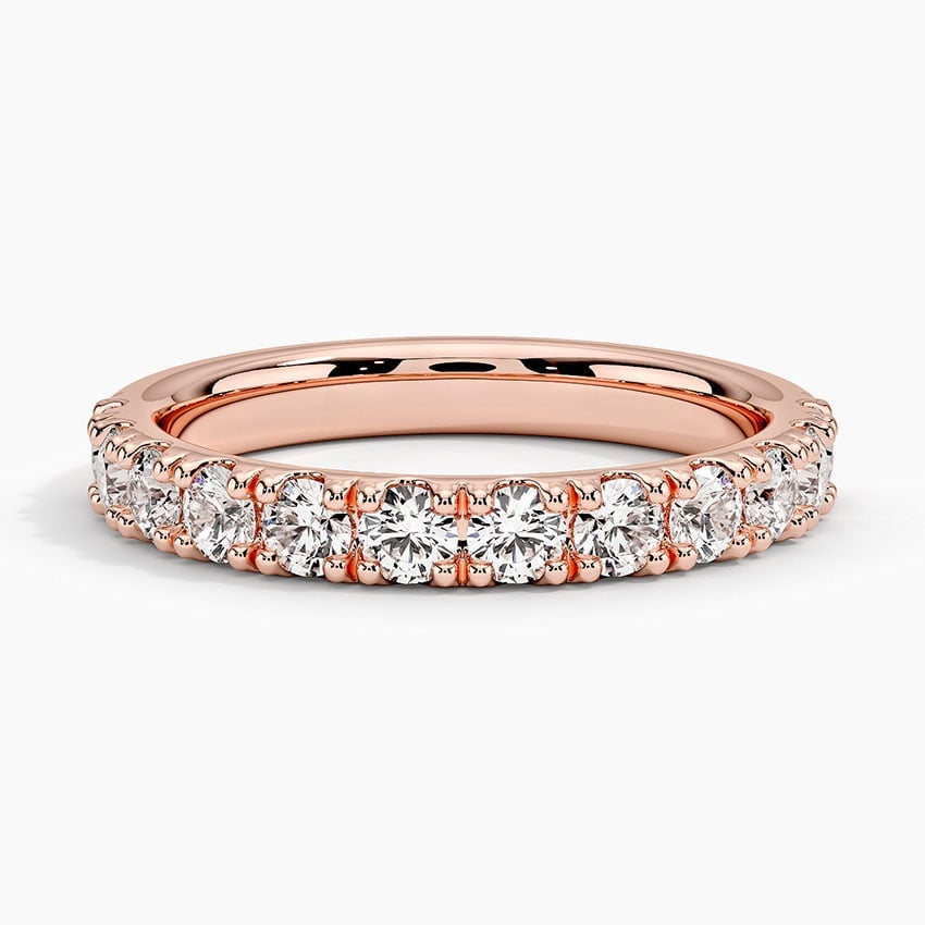 Rose gold diamond engagement ring with surprise diamond details