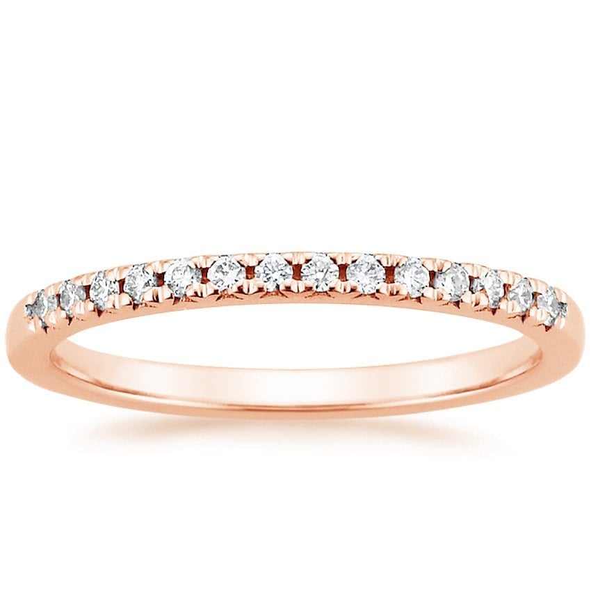 Rose gold diamond engagement ring with surprise diamond details