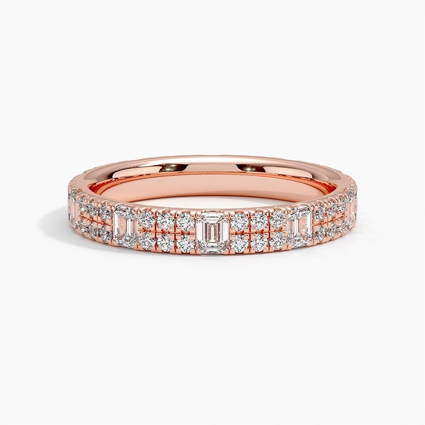 Rose gold diamond engagement ring with surprise diamond details