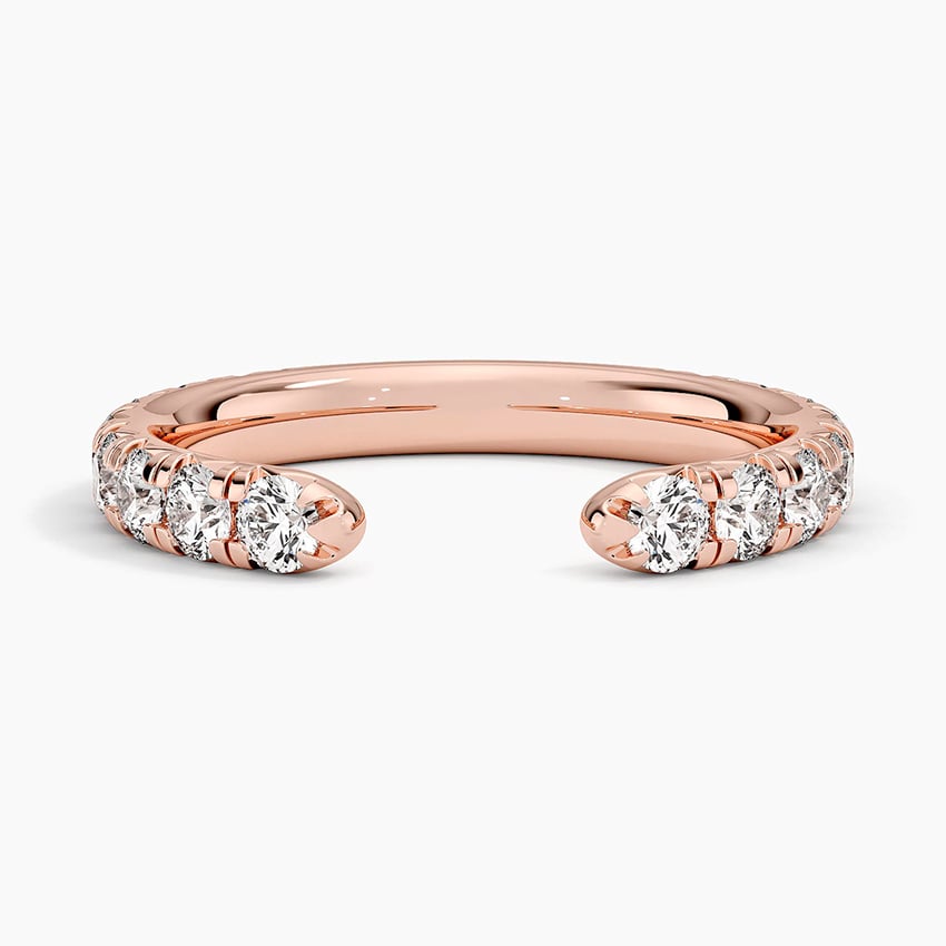 Rose gold diamond engagement ring with surprise diamond details