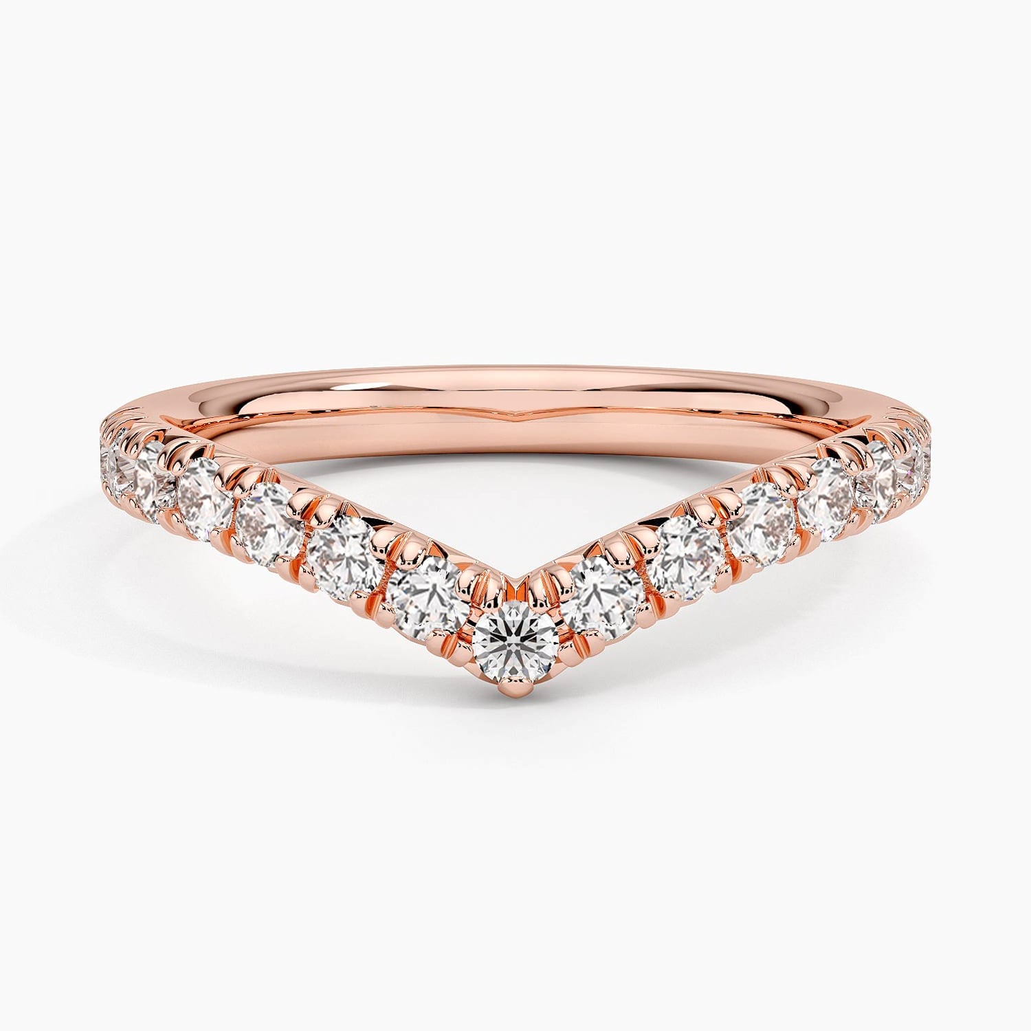 Rose gold diamond engagement ring with surprise diamond details