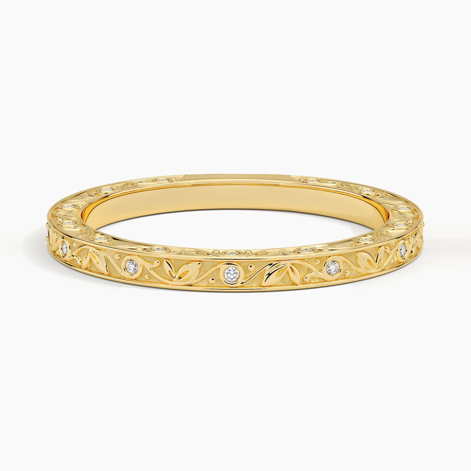 Rose gold diamond engagement ring with surprise diamond details