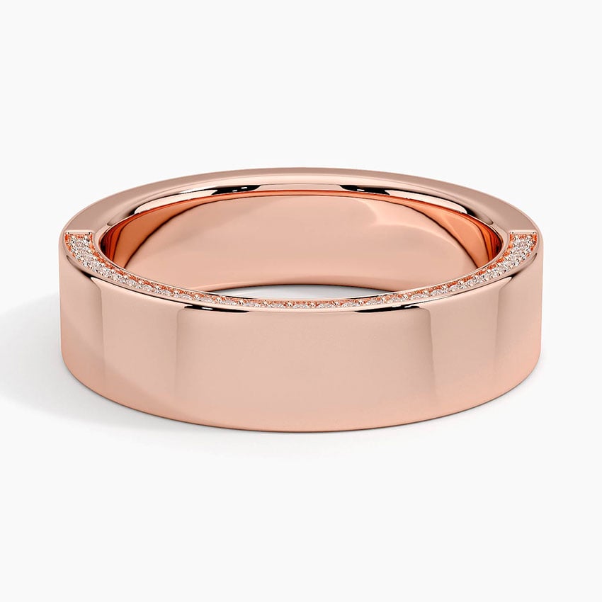 Rose gold diamond engagement ring with surprise diamond details
