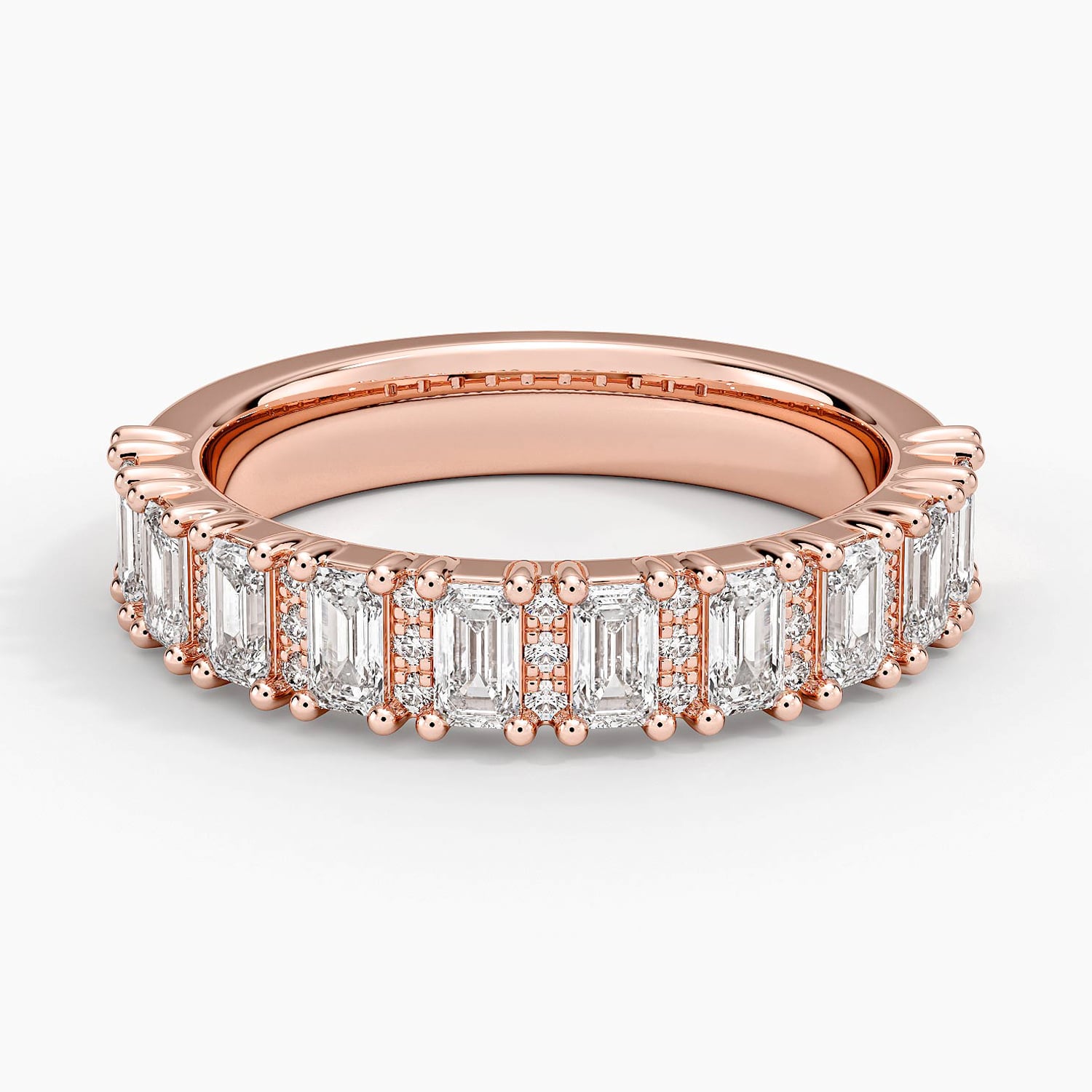 Rose gold diamond engagement ring with surprise diamond details