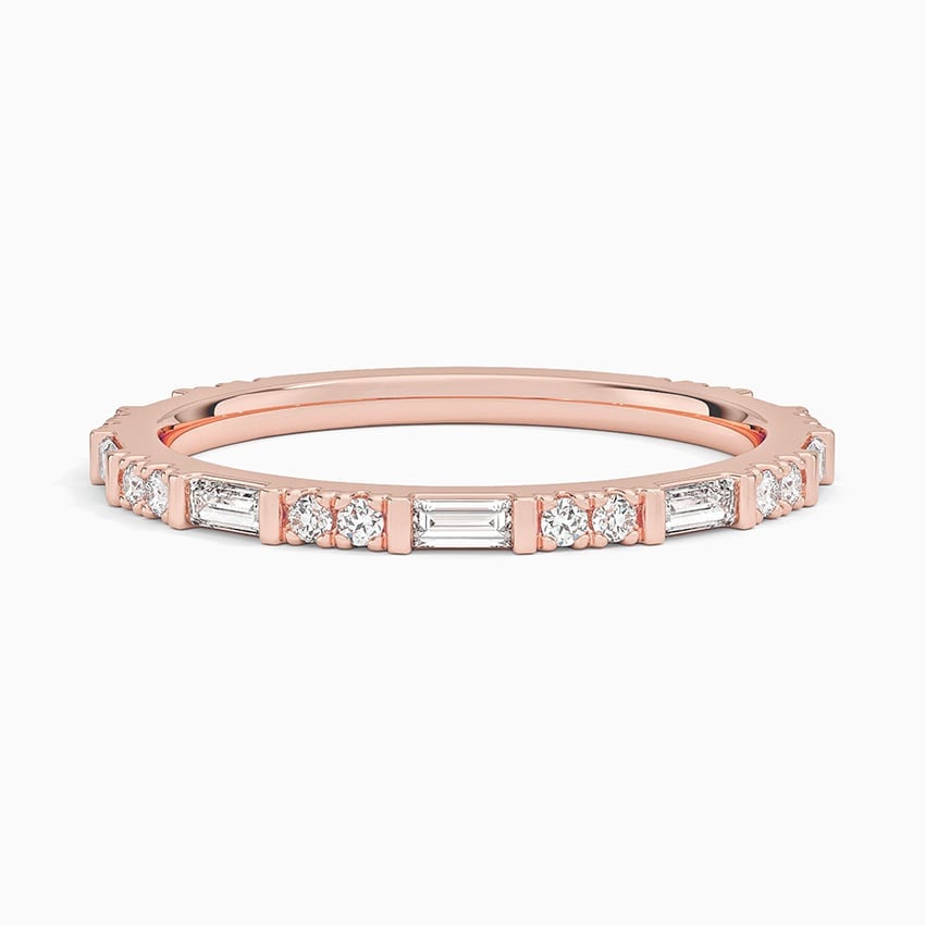 Rose gold diamond engagement ring with surprise diamond details