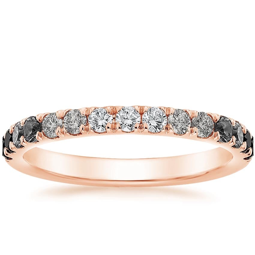 Rose gold diamond engagement ring with surprise diamond details