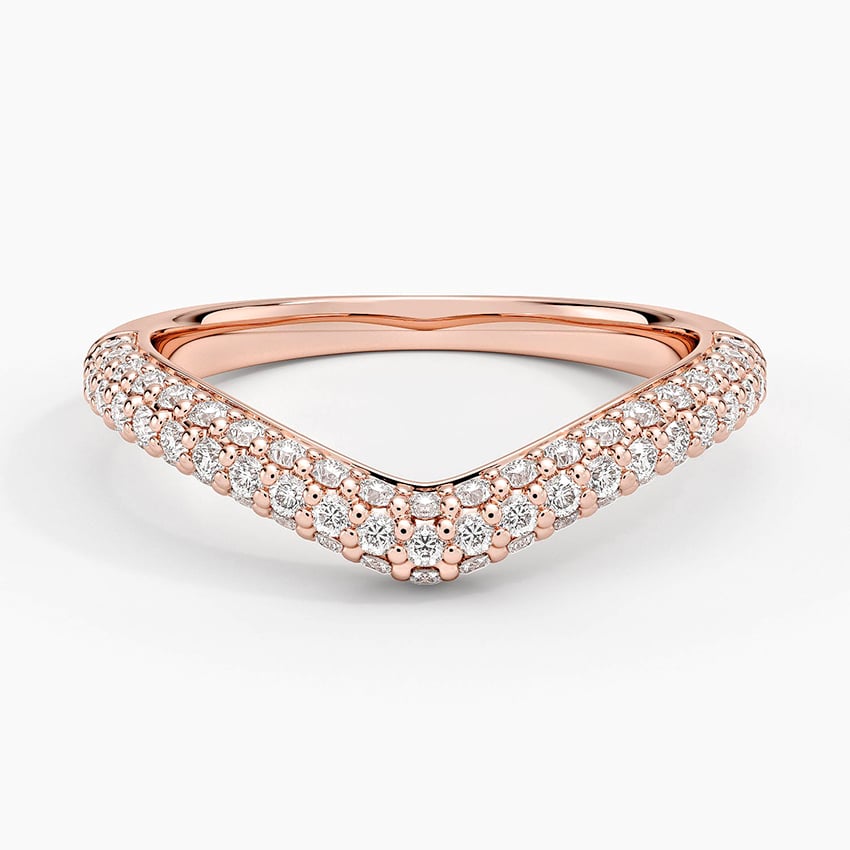Rose gold diamond engagement ring with surprise diamond details