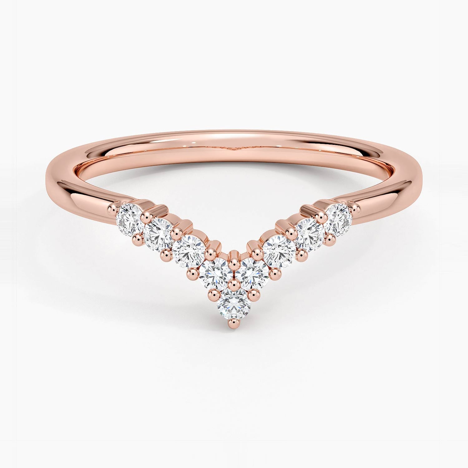Rose gold diamond engagement ring with surprise diamond details