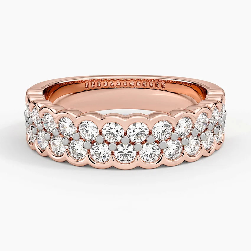 Rose gold diamond engagement ring with surprise diamond details