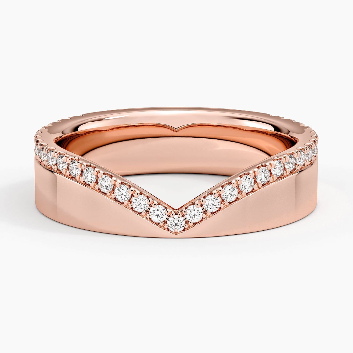 Rose gold diamond engagement ring with surprise diamond details