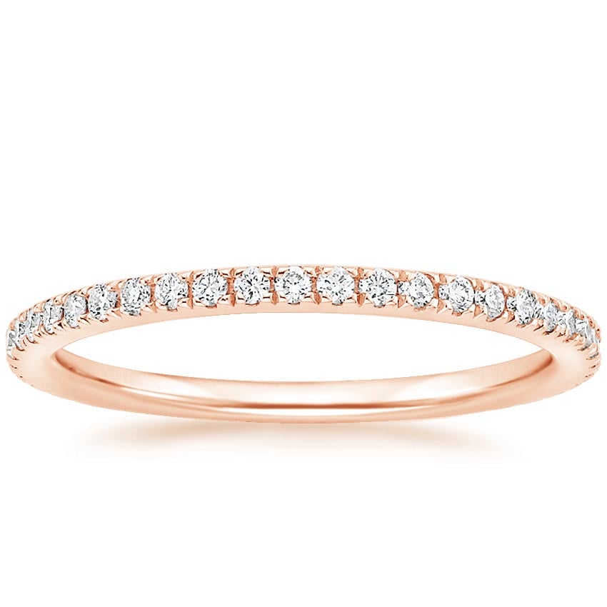 Rose gold diamond engagement ring with surprise diamond details