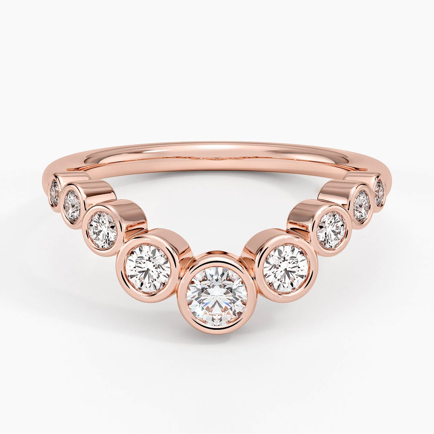 Rose gold diamond engagement ring with surprise diamond details