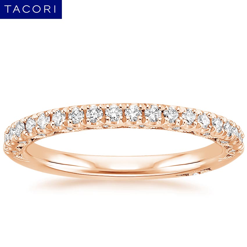Rose gold diamond engagement ring with surprise diamond details