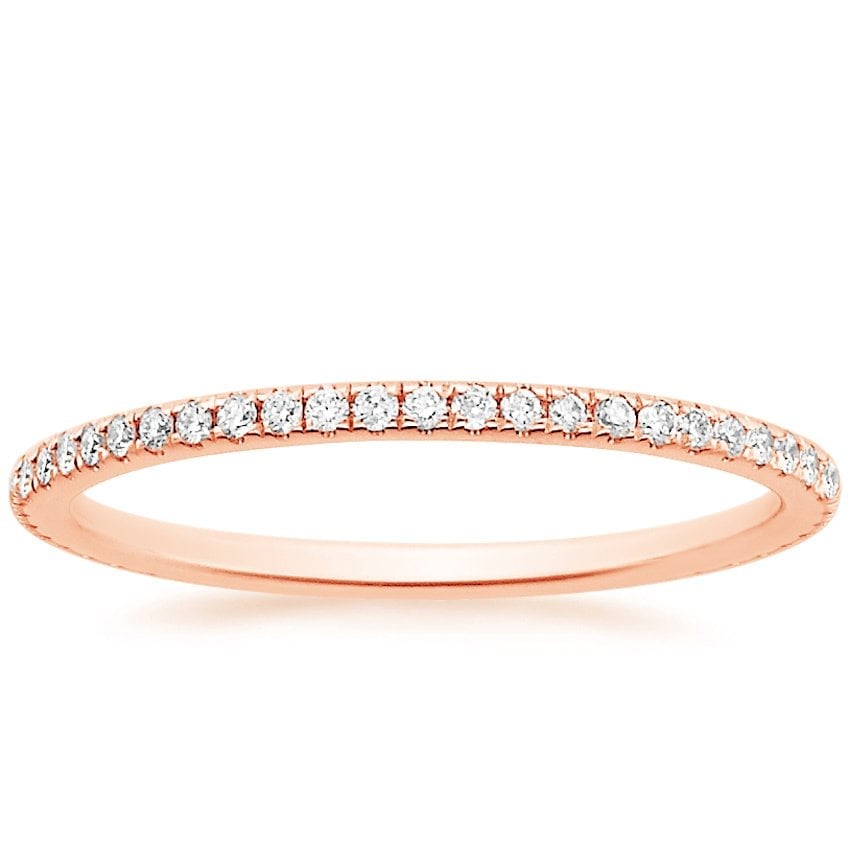 Rose gold diamond engagement ring with surprise diamond details