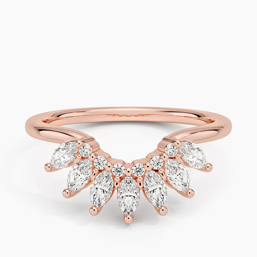 Rose gold diamond engagement ring with surprise diamond details