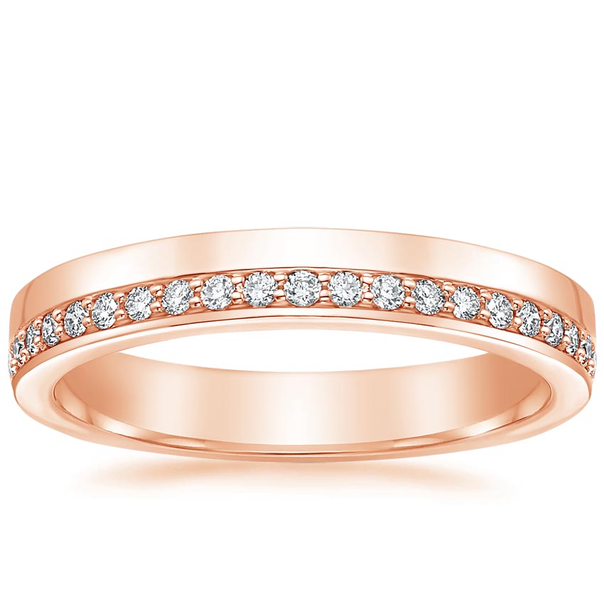 Rose gold diamond engagement ring with surprise diamond details