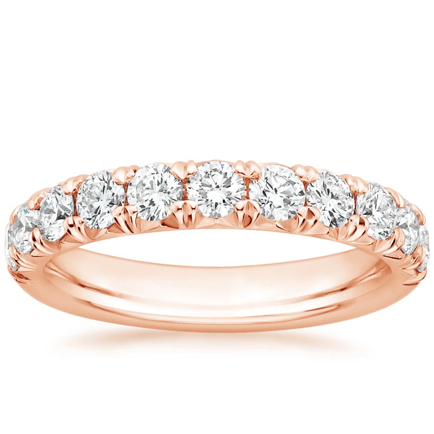 Rose gold diamond engagement ring with surprise diamond details
