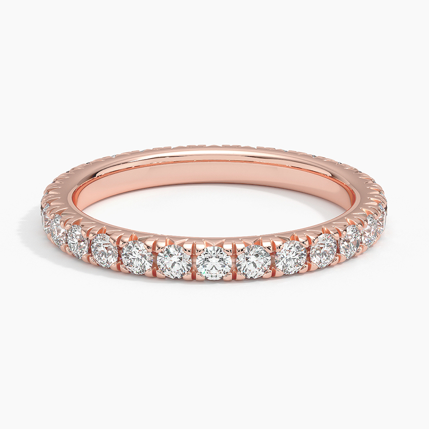 Rose gold diamond engagement ring with surprise diamond details