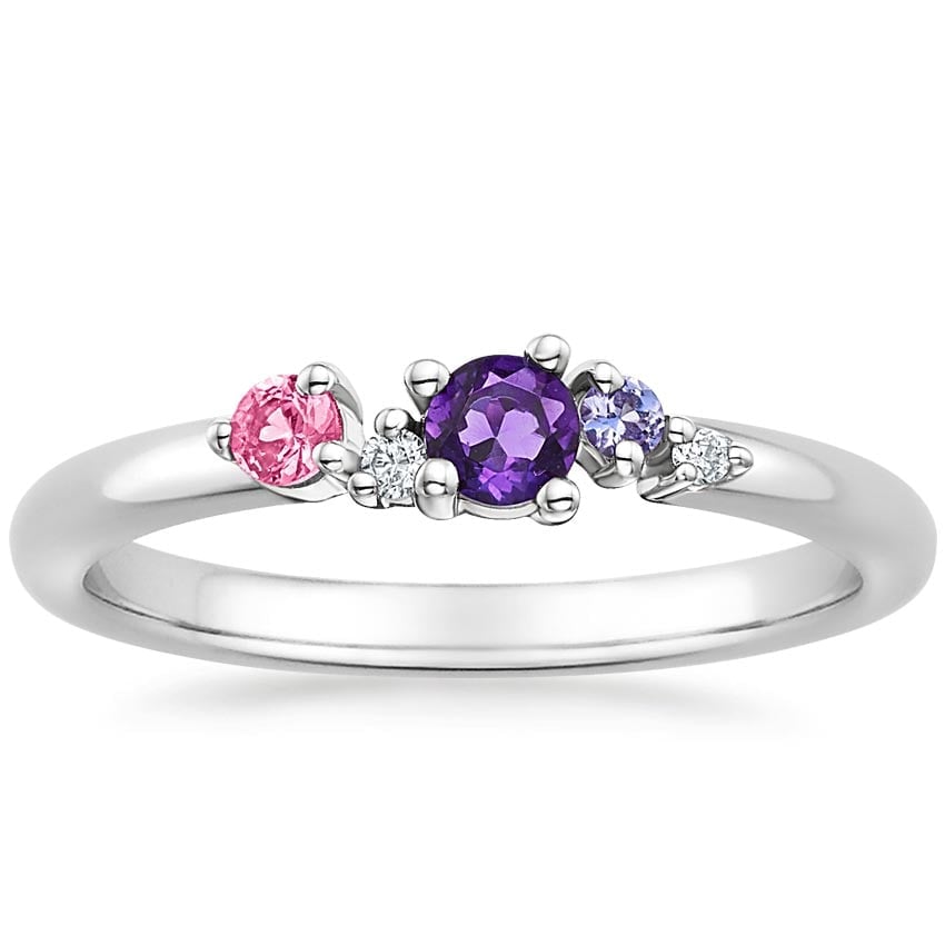 Rose gold diamond engagement ring with surprise diamond details