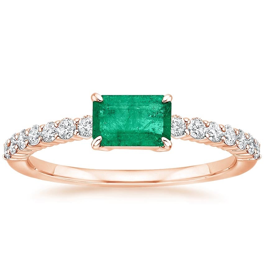Rose gold diamond engagement ring with surprise diamond details