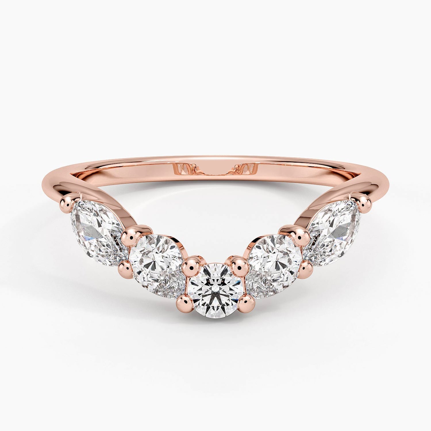Rose gold diamond engagement ring with surprise diamond details