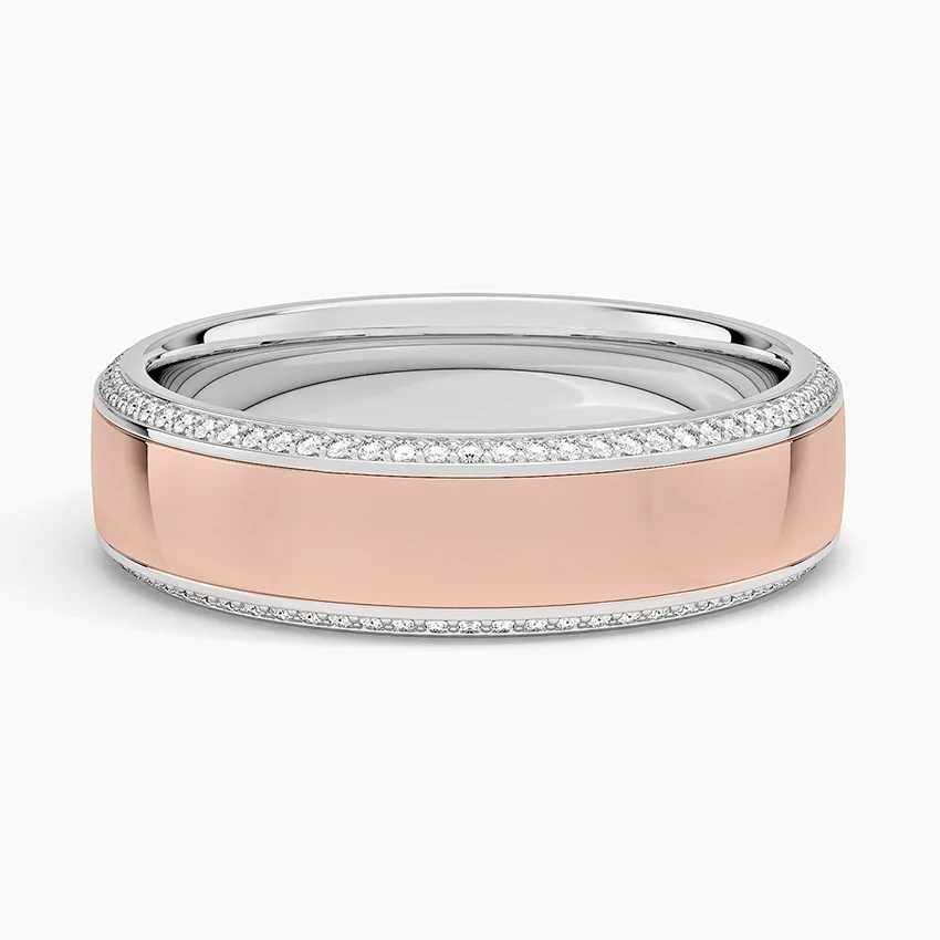 Rose gold diamond engagement ring with surprise diamond details