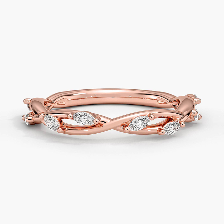Rose gold diamond engagement ring with surprise diamond details