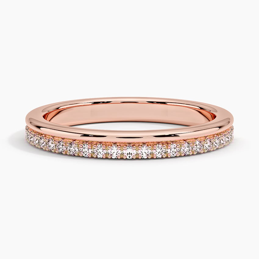 Rose gold diamond engagement ring with surprise diamond details