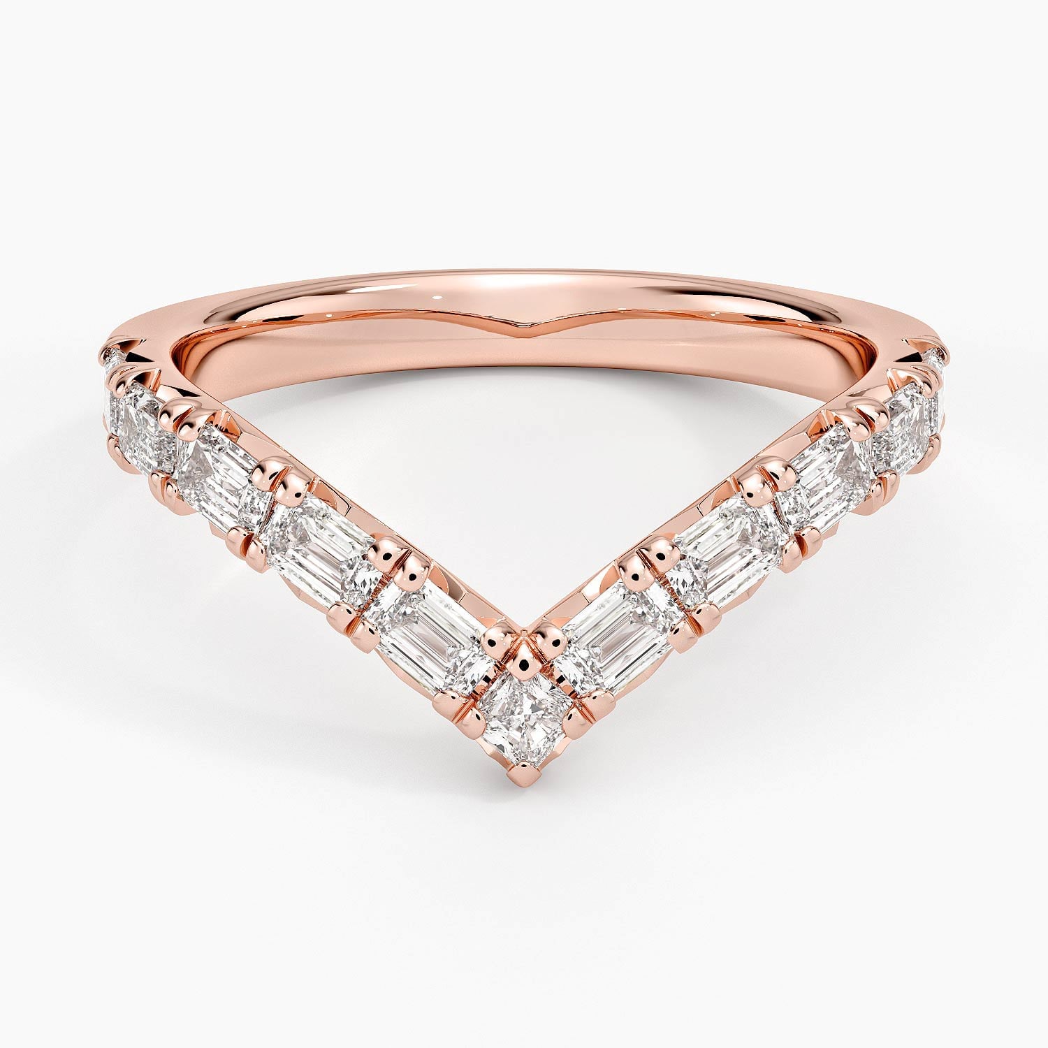 Rose gold diamond engagement ring with surprise diamond details