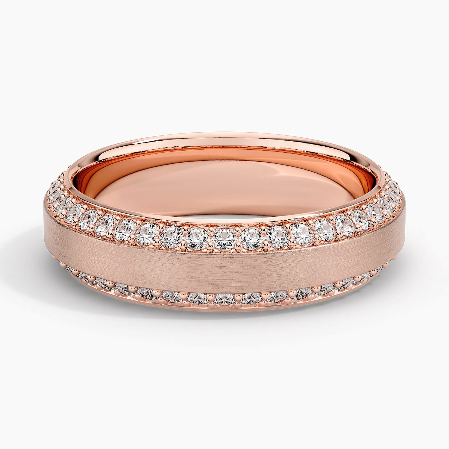 Rose gold diamond engagement ring with surprise diamond details
