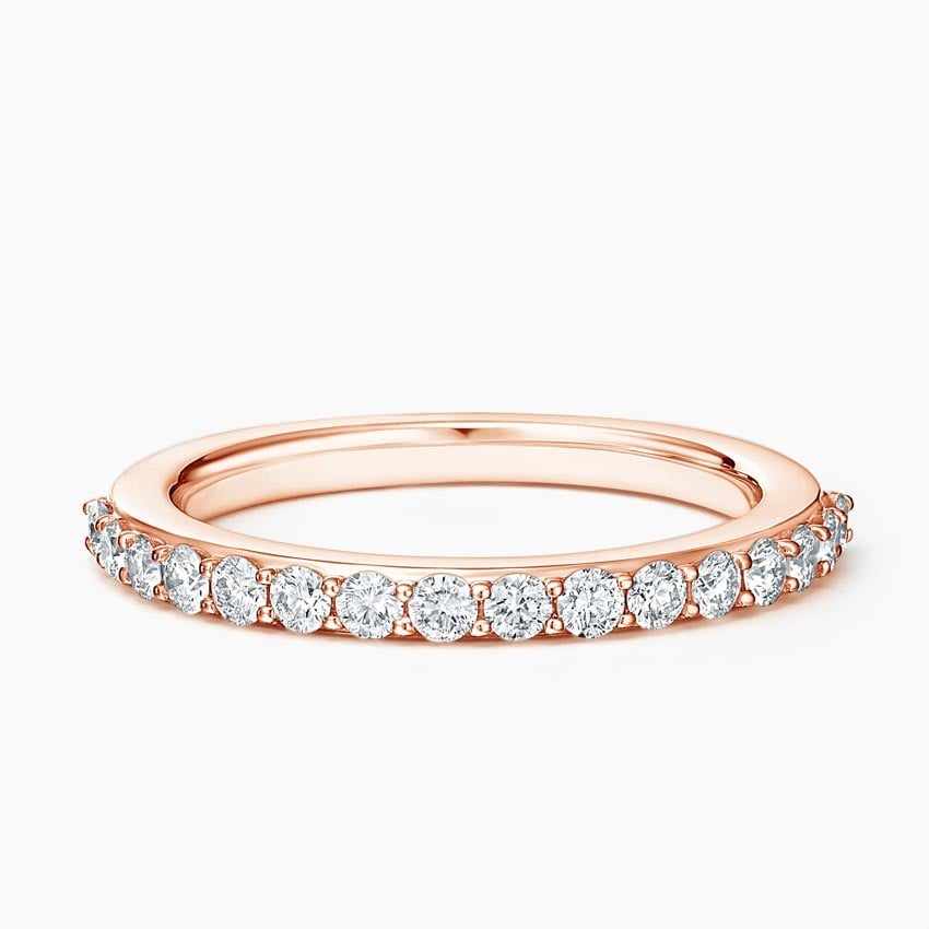 Rose gold diamond engagement ring with surprise diamond details