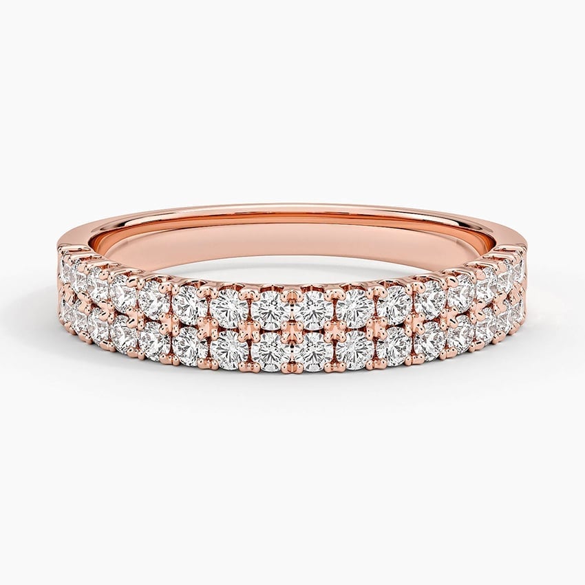 Rose gold diamond engagement ring with surprise diamond details