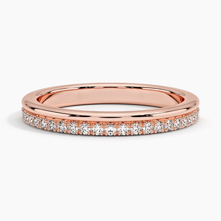 Rose gold diamond engagement ring with surprise diamond details