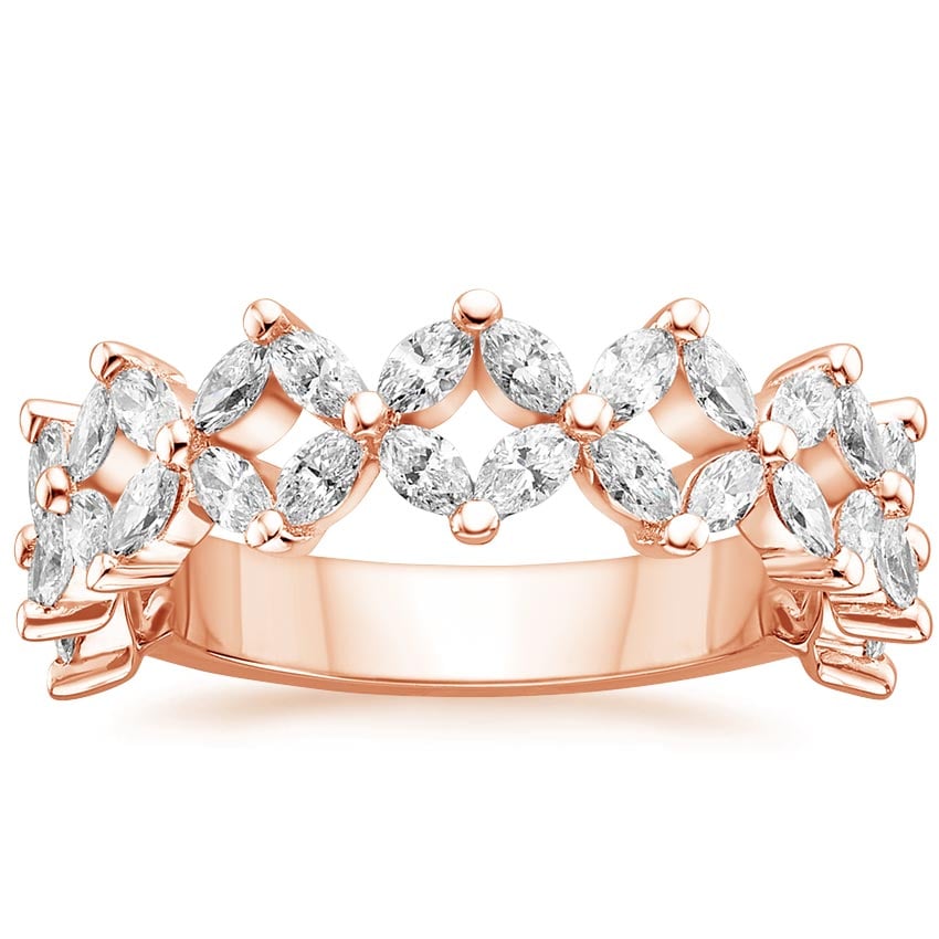 Rose gold diamond engagement ring with surprise diamond details