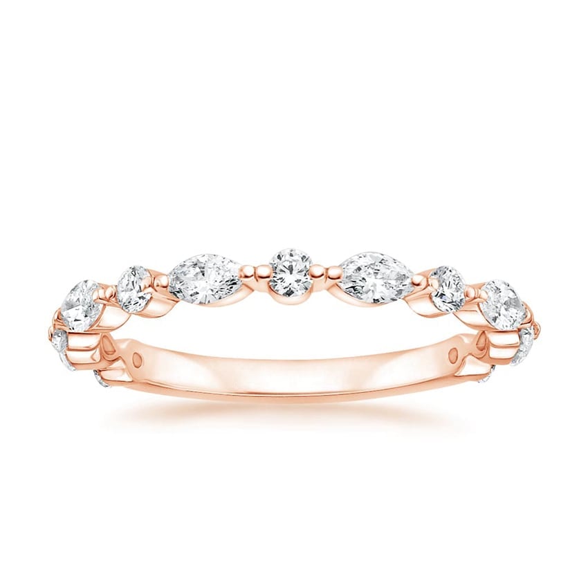 Rose gold diamond engagement ring with surprise diamond details