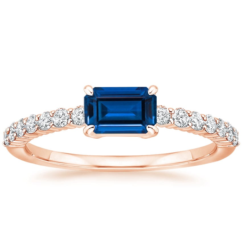 Rose gold diamond engagement ring with surprise diamond details