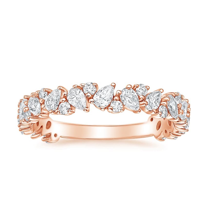 Rose gold diamond engagement ring with surprise diamond details