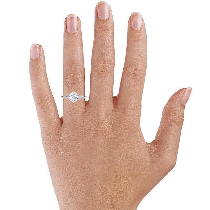 Comfort Fit 2mm Six-Prong Solitaire Ring — view 2