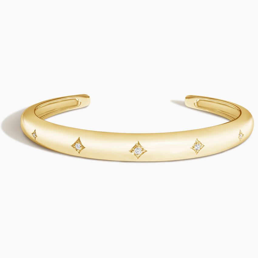 Elegant Diamond Cuff Bracelet with Round Illusion setting in Halo Design | Diamond  bracelet design, Diamond jewelry designs, Gold bangles design
