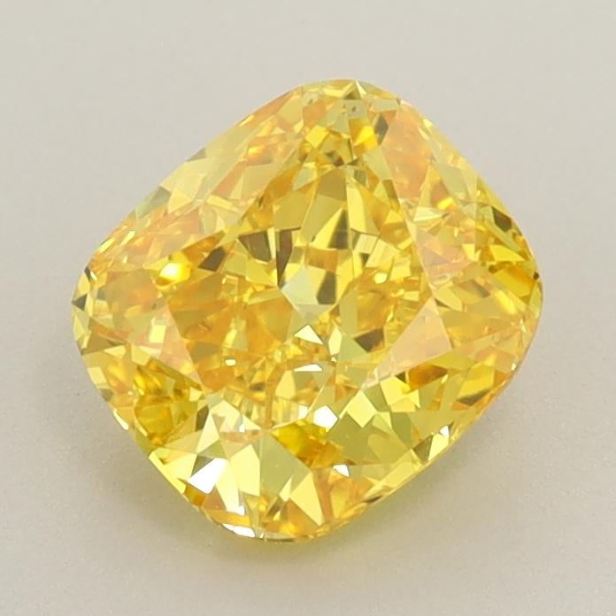 1.13 Ct. Fancy Vivid  Yellow Cushion Lab Grown Diamond