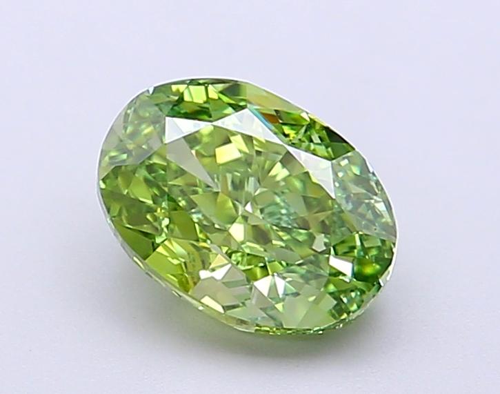 1.5 Ct. Fancy Vivid Green Oval Lab Grown Diamond