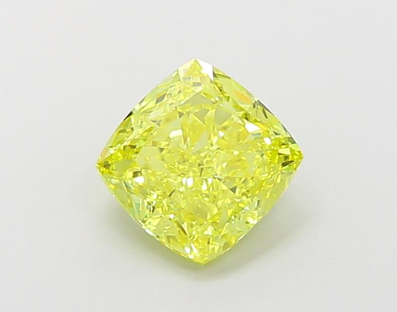 1.61 Ct. Fancy Vivid Yellow Cushion Lab Grown Diamond