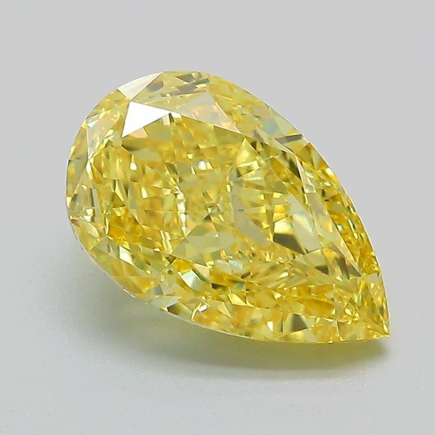3.04 Ct. Fancy Vivid Yellow Pear Lab Grown Diamond