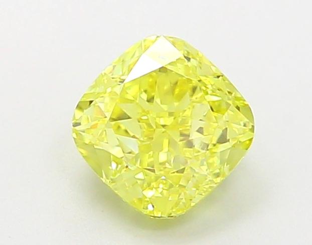 1.06 Ct. Fancy Vivid  Yellow Cushion Lab Grown Diamond